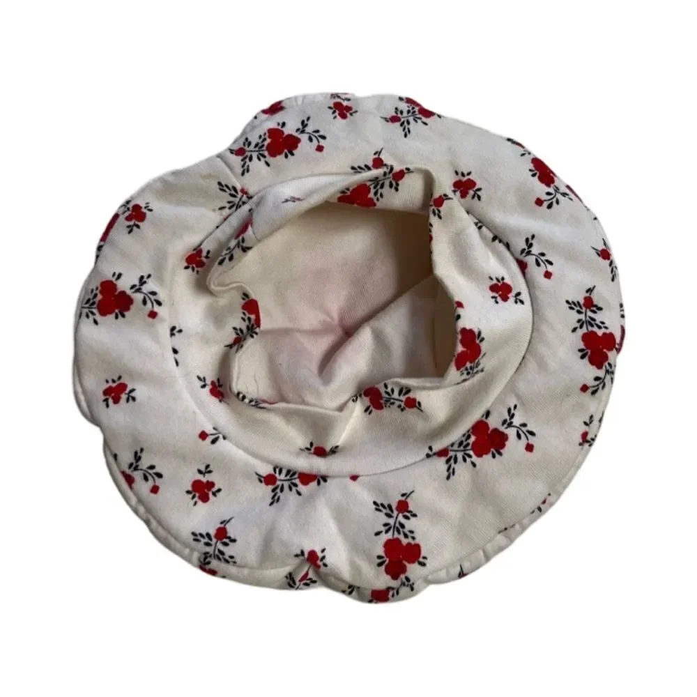 Vintage 1980s Floral Baby Beret Hat